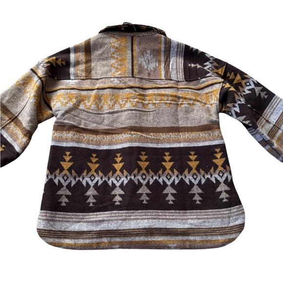 Bozeman Womens Small Native Aztec Wheat Fields Boho Knit Shirt Jacket Coat EUC - Picture 3 of 5